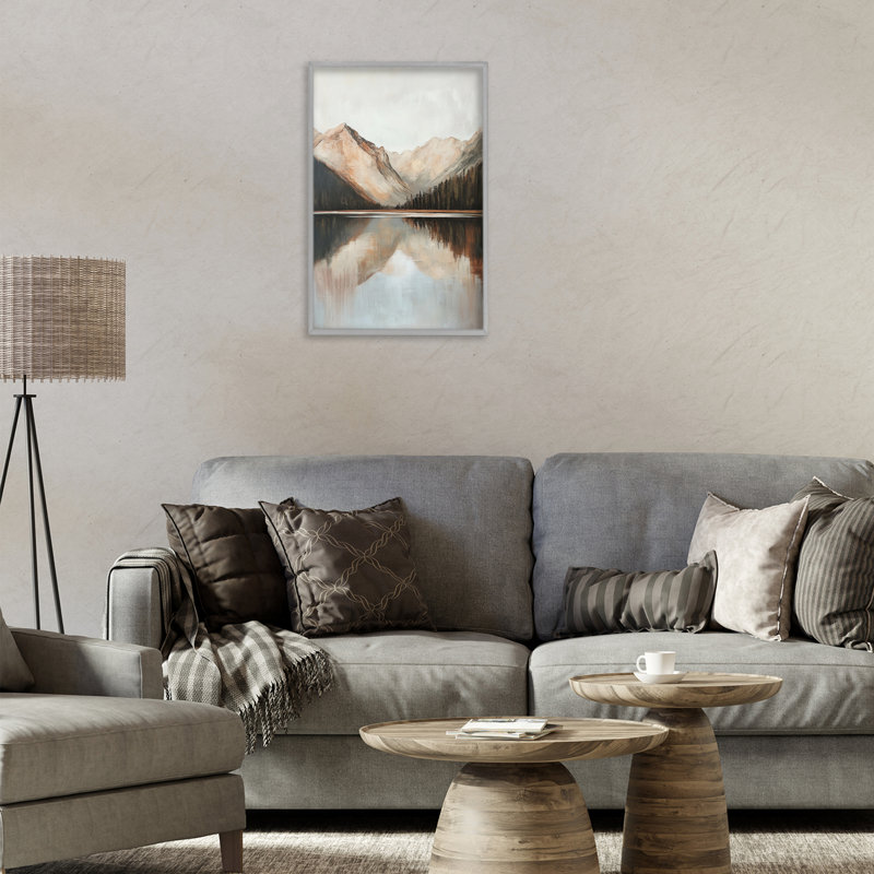 «Rustic Mountain Reflecting Lake», estampe numérique par Petal Prints Design, Estampe numérique Farmhouse, H 18 po x l 12 po