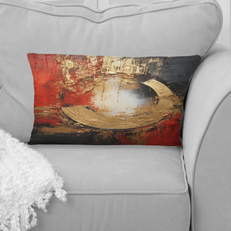 Coussin décoratif Red Gold Fusion Spiral II - Abstract Spirals