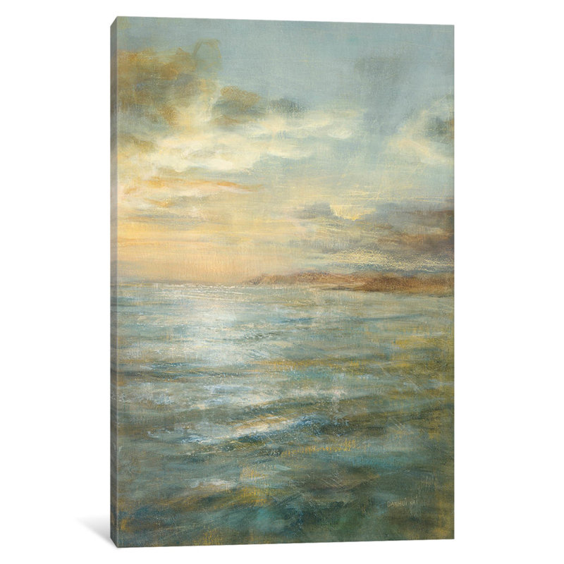 « serene sea iii », reproduction d’art sur toile tendue, H 18 po x l 12 po x P 1,5 po