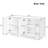 4-Door Large Storage Sideboard, Wood Sideboard Cabinet With Semi-Circular Handles And Adjustable Shelves-1036635887