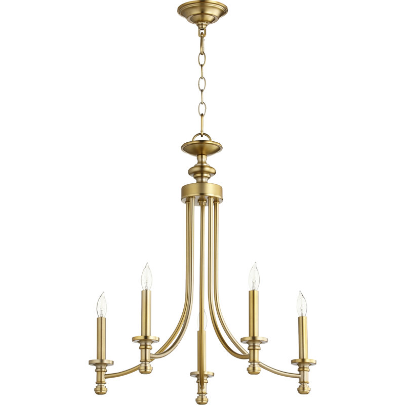 Herman 5 - Light Classic / Traditional Chandelier, Aged Brass
