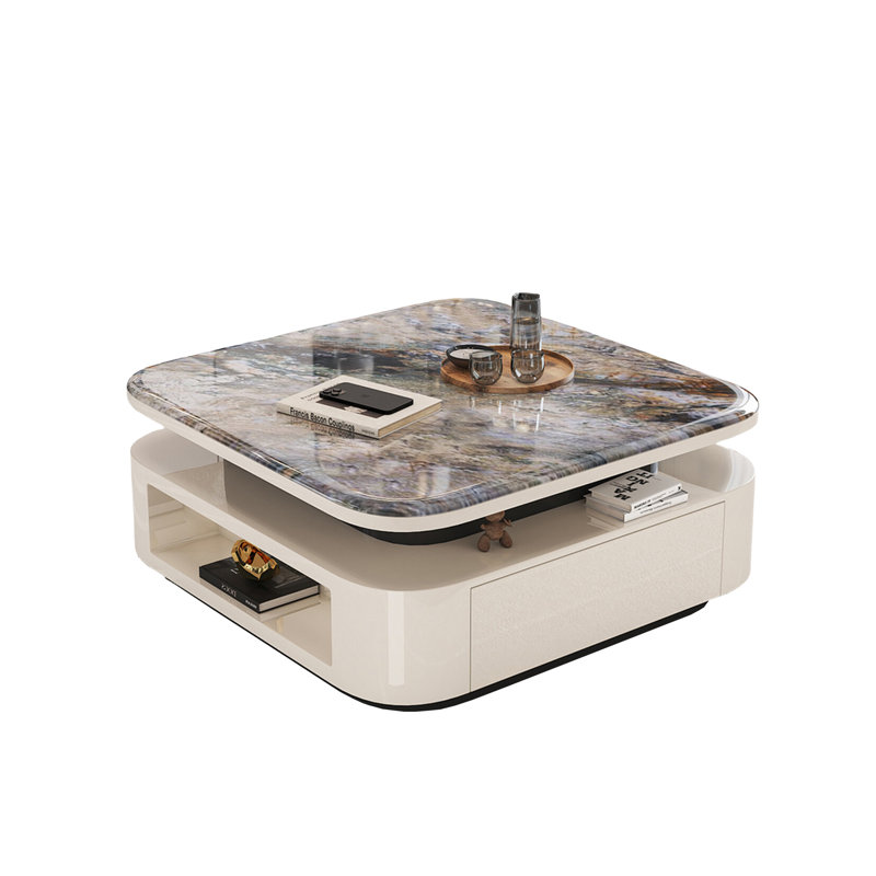 Casar, 16.5" H x 39.4" L x 39.4" W, Multicolor Top/White Base