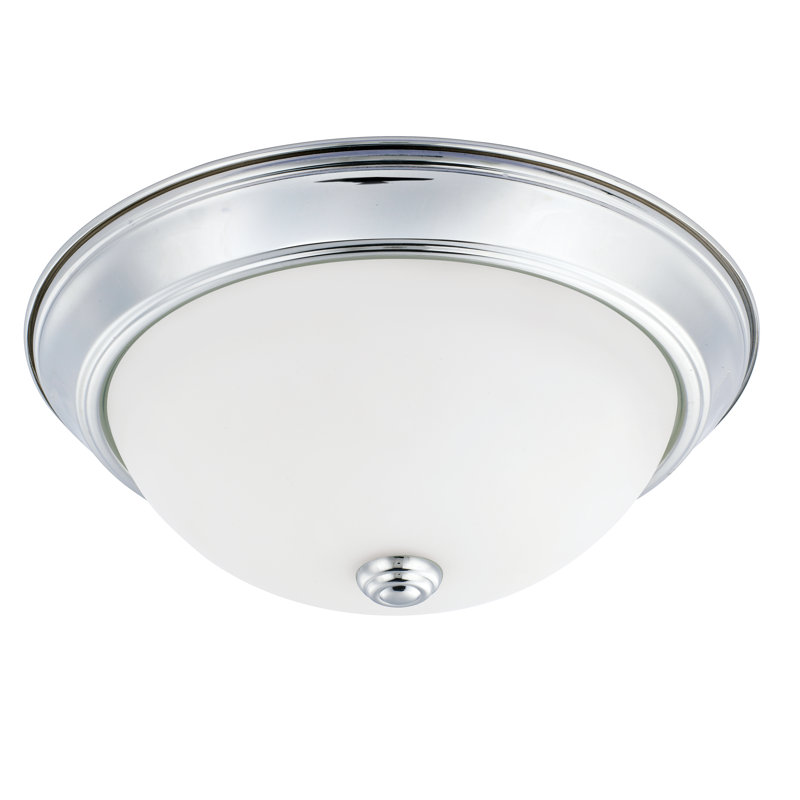 Bronze Indoor/Outdoor Flush Mount Light with White Faux Alabaster Glass