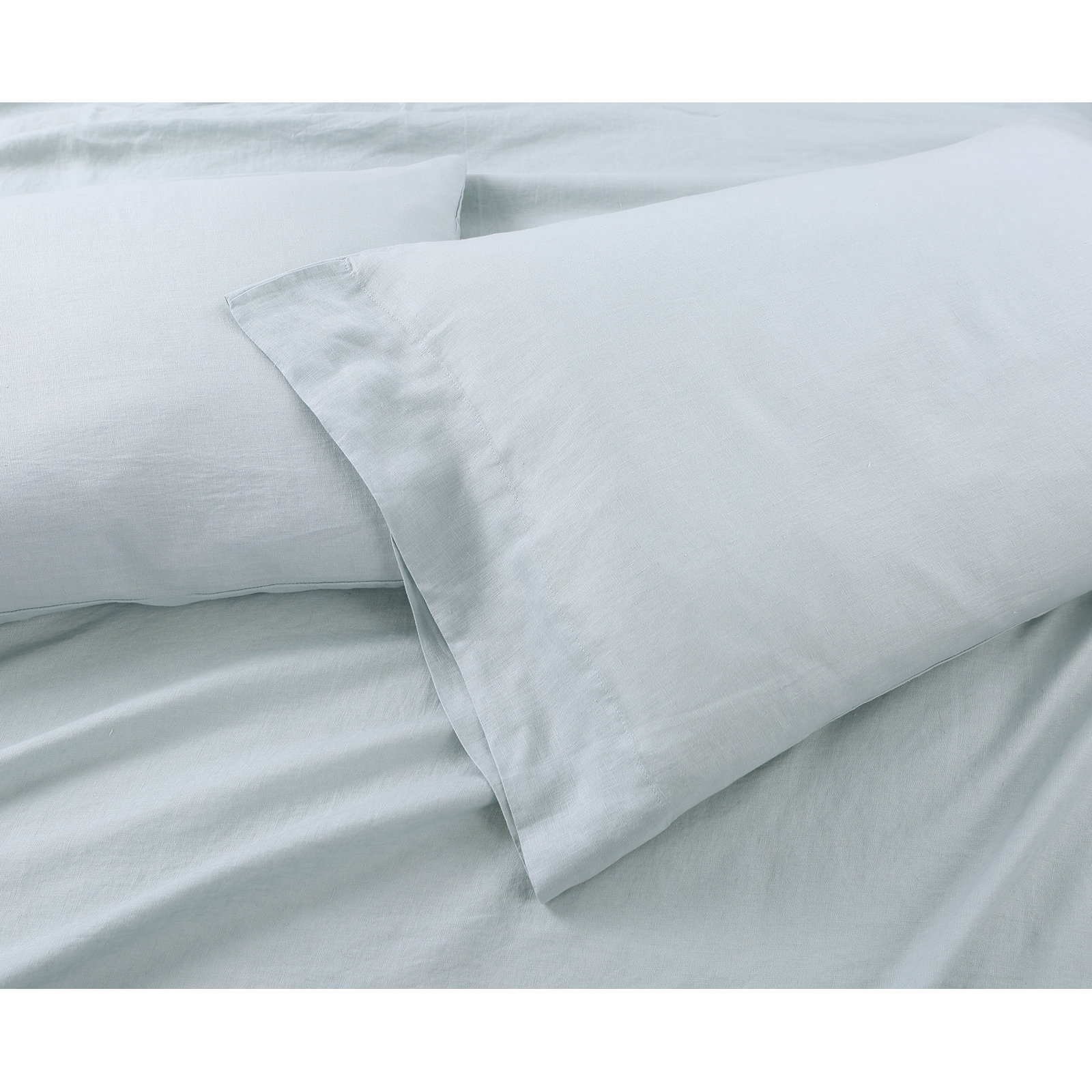 Frazier Modern & Contemporary 100% Linen Duvet Cover, King Duvet Cover + 2 King Shams, Blue