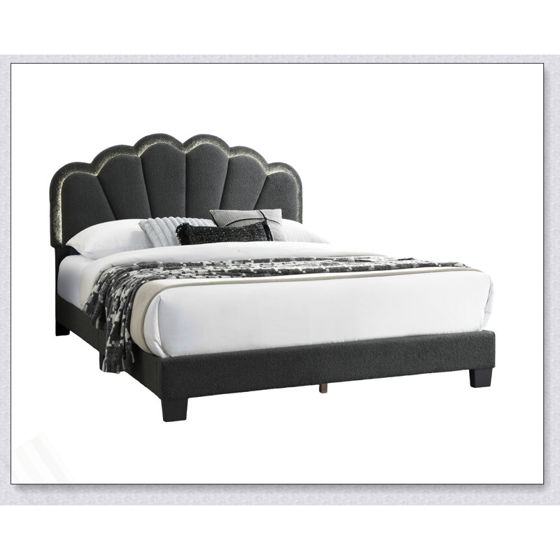 Mobilier de chambre à coucher 1Pc, Lit double, Gris anthracite