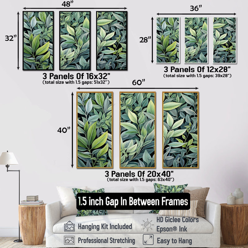 Herbes, sauge, sagesse 2, art floral, Cadre flottant blanc, H 32 po x l 48 po