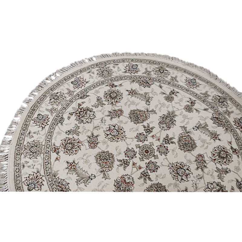 High-Quality Hand-Knotted Ivory Area Rug