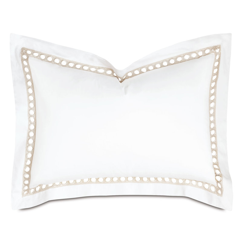 Taie décorative en dentelle Celine, Standard, Blanc / champagne