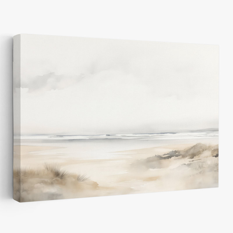 Calm Beach Whispers II - coquillages côtiers et aquarelle de corail, art de plage, H 40 po x l 60 po