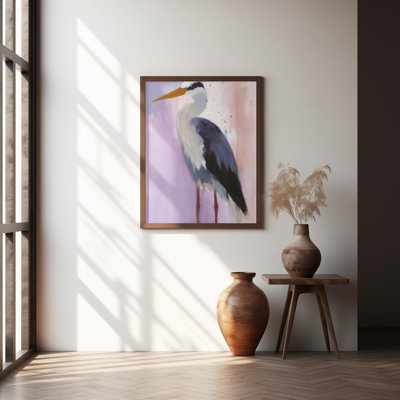 "Cigogne", art mural texturé encadré