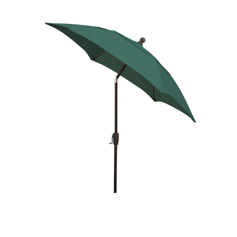 Parasol de marché octogonal 7,5 pi Leonard, Bronze champagne, Velours vert forêt