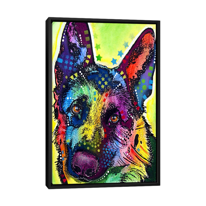 « german berger », impression sur toile, H 26 po x l 18 po x P 1,5 po, Toile avec cadre noir