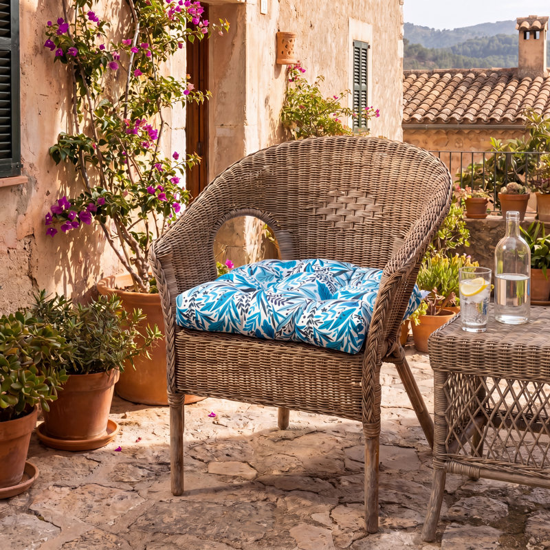  Coussin de chaise d'extérieur en acrylique Italia, Aloha azur