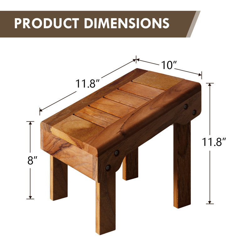 Teak Shower Stool For Shaving Legs