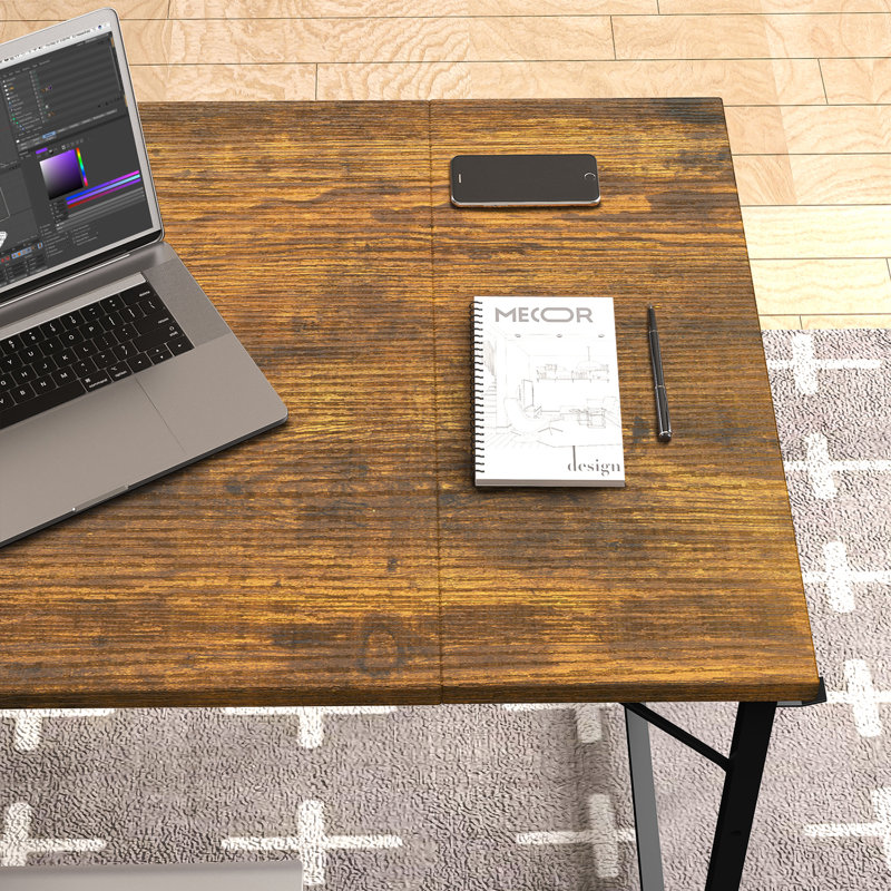 Mytsyk 160Cm W Rectangle Computer Desk, Brown