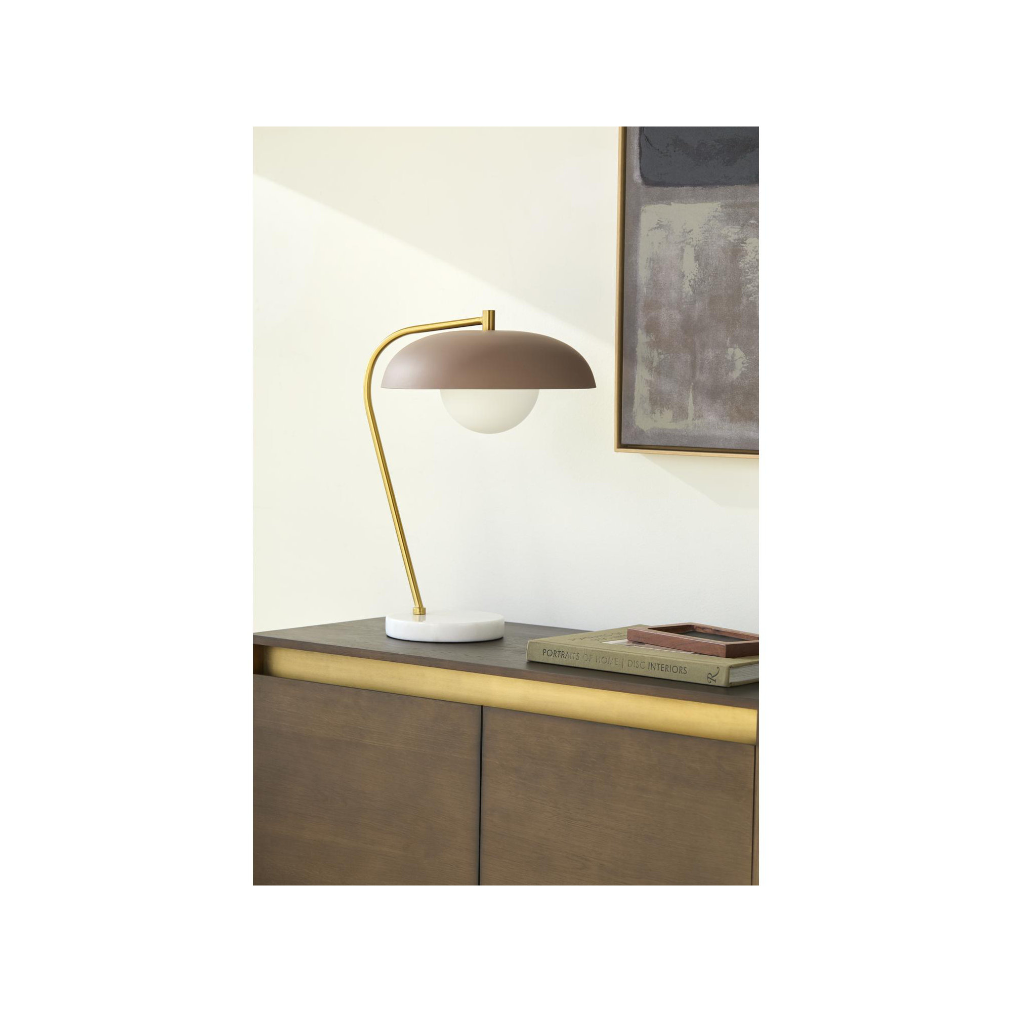 Farmington Table Lamp, Taupe, White