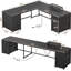 Bureau en L 63 po avec bureau à 5 tiroirs et prise de courant-1964423587