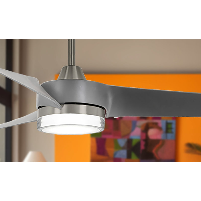 Veer 56'' Ceiling Fan with LED Lights, Brushed Nickel/Silver