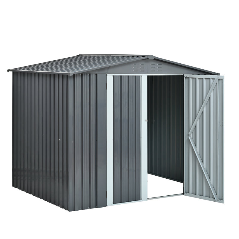 Remises spacieuses en métal, acier robuste, style industriel pour le rangement dans la cour