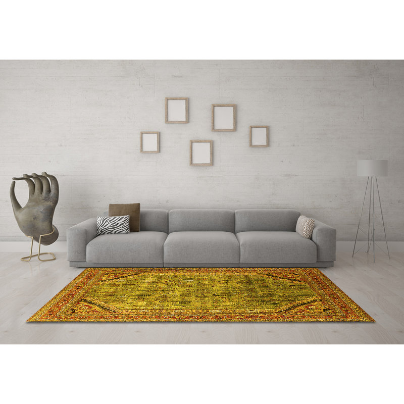 Manuella Performance Oriental Indoor Rug, Square 5'