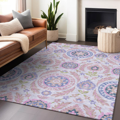 Premium Machine Washable Prisco Blush Rug