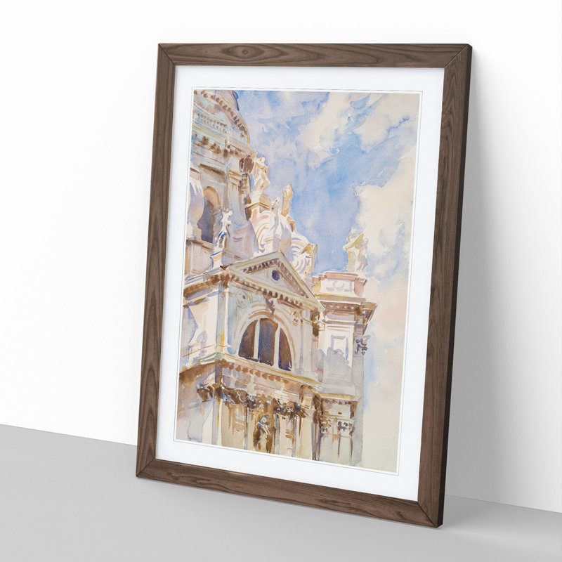 The Salute, Venice by John Singer Sargent - Framed Print, 36cm H x 27cm W x 2cm D, Walnut Framed