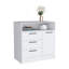 Commode avec armoire de rangement spacieuse à 3 tiroirs et à une porte, blanc