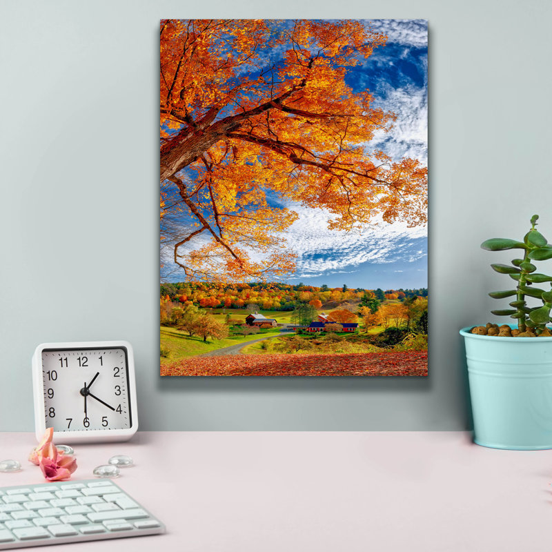 «Sleepy Hollow Farm Vermont Autumn» par Lena Owens, H 16 po x l 12 po x P 0,75 po