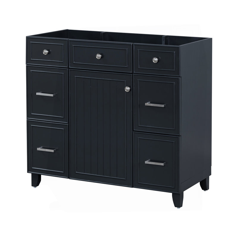 [Cabinet Only] 36" Bathroom Vanity-Black(Sink Not Included)