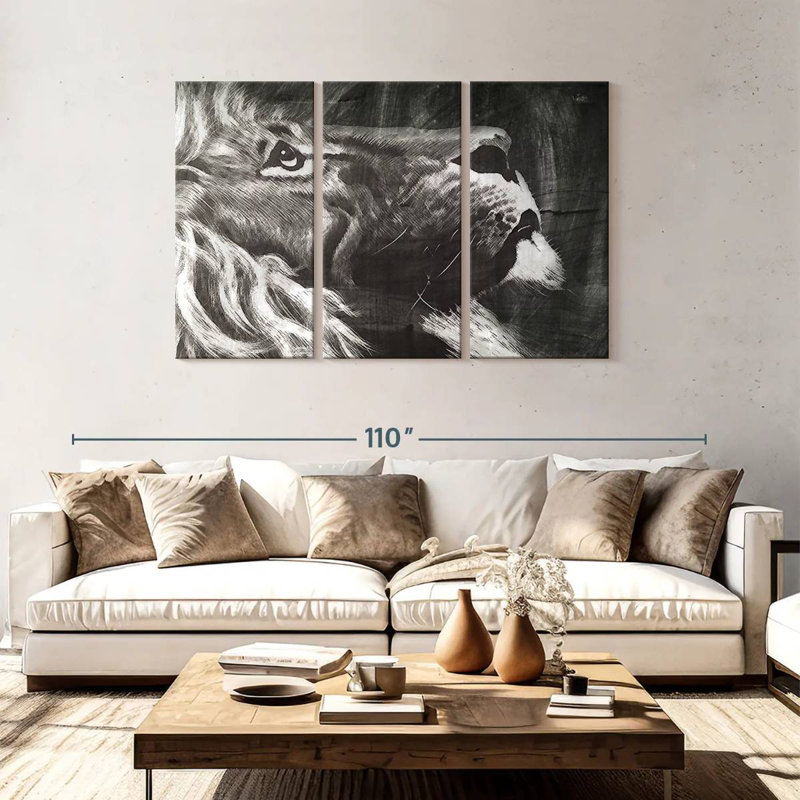 Brampt Chalk Lion, 48" H x 74" W
