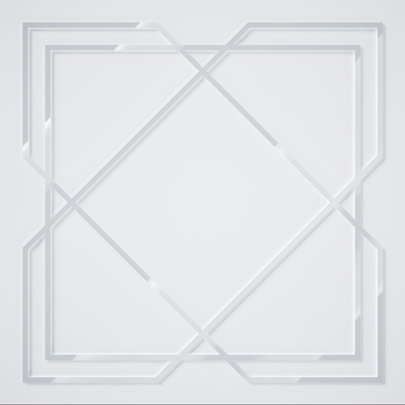 Panneaux muraux décoratifs en acrylique Kiowa, grand, l 23 3/8 po x H 23 3/8 po x T 1/8 po, blanc, Blanc
