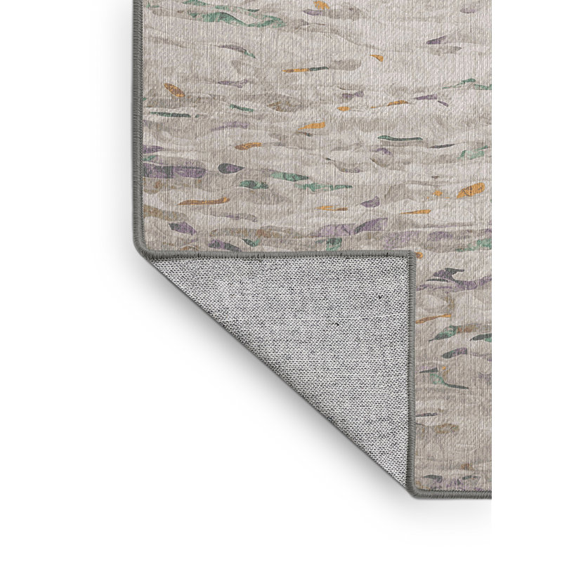 Machine Washable Gray Area Rug, Rectangle 5' x 8'