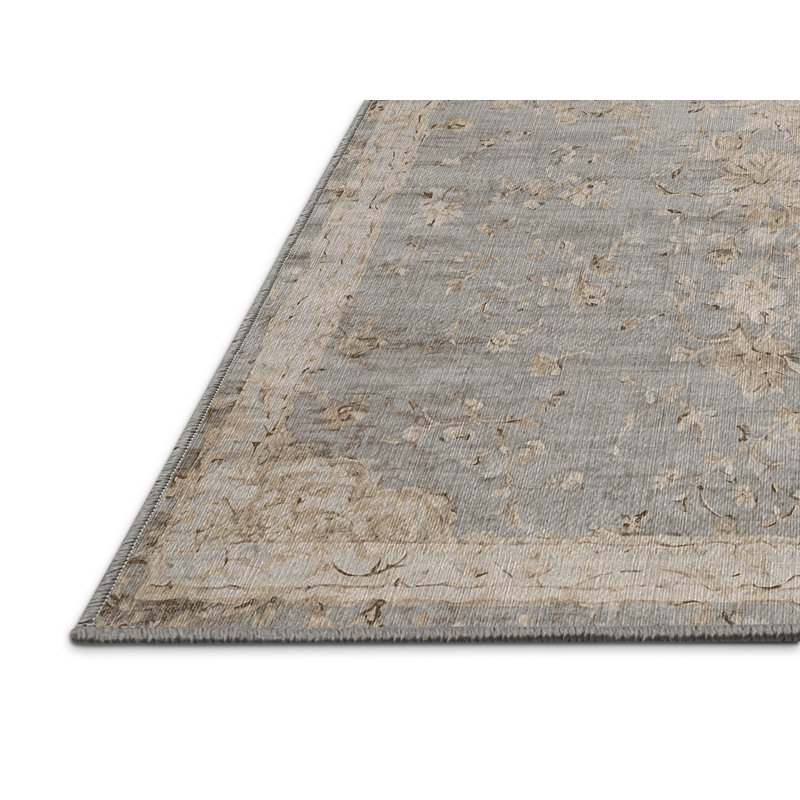 Tapis gris lavable à la machine GSIX03597, Carré 4 pi