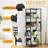 4-Tier Glass Display Shelf With RGB Lights, LED Lighted Curio Cabinet, Adjustable Storage And Hooks For Versatile Use