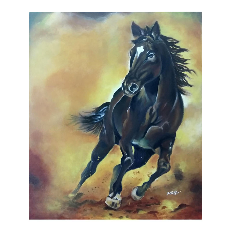 Cheval qui court | Acrylique sur toile | Par Maliya Pandey