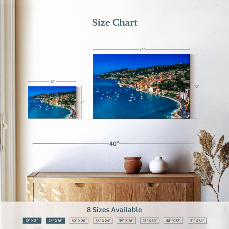 Gillard Villefranche-Sur-Mer Côte, H 16 po x l 24 po