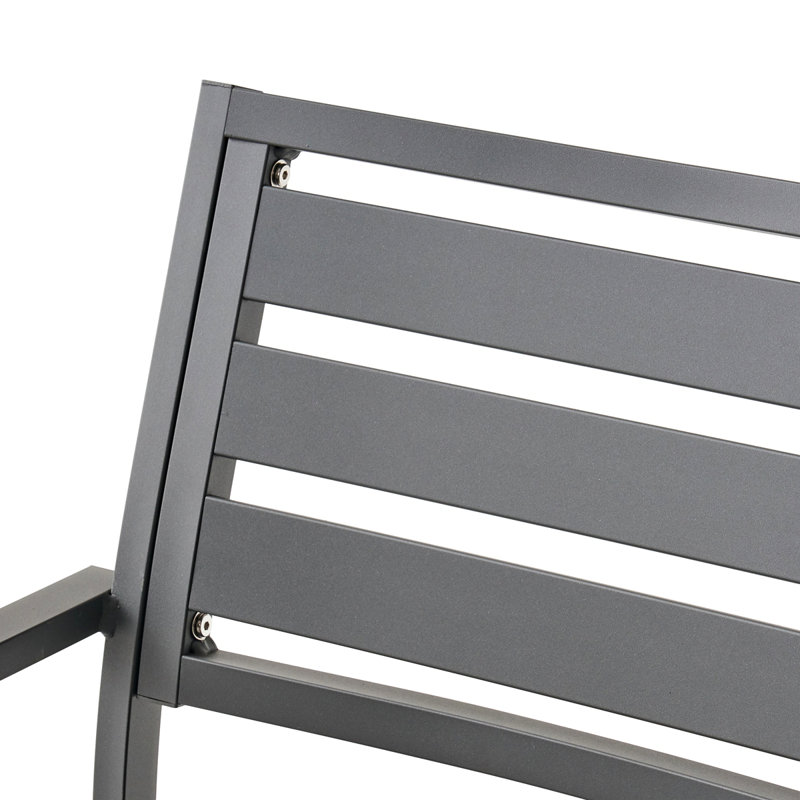 Chaise de salle à manger d'extérieur moderne en aluminium (ensemble de 2)