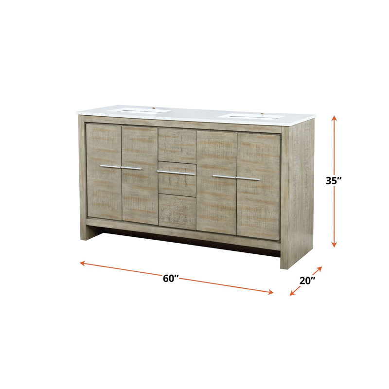 Double Bath Vanity with White Quartz Top
