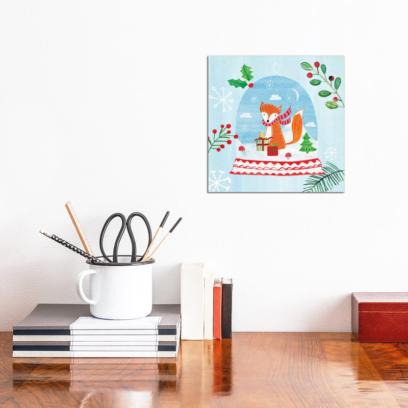 Snow Globe Animals III by Farida Zaman - Wrapped Canvas Painting, 30.48 cm H x 30.48 cm W
