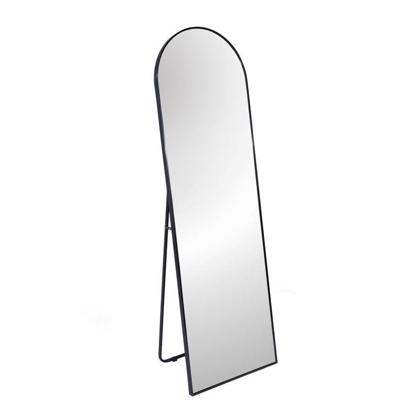 Miroir pleine grandeur en métal, Noir, 71 po x 23,6 po