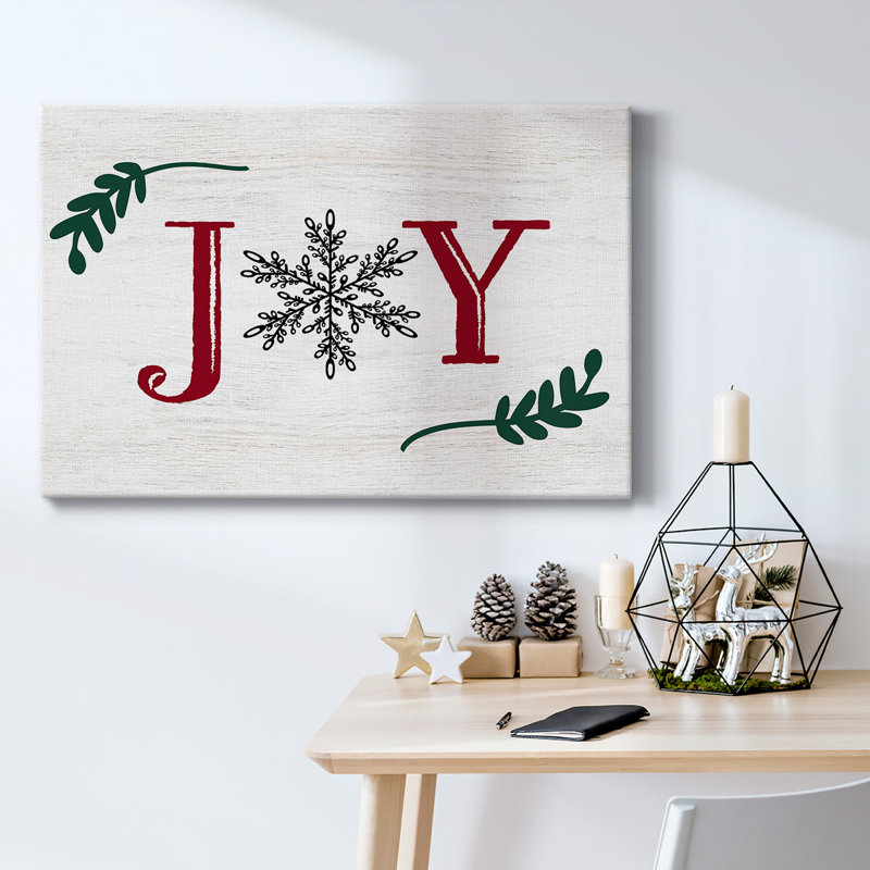 Joy, flocon de neige, toile tendue avec châssis, H 12 po x l 18 po