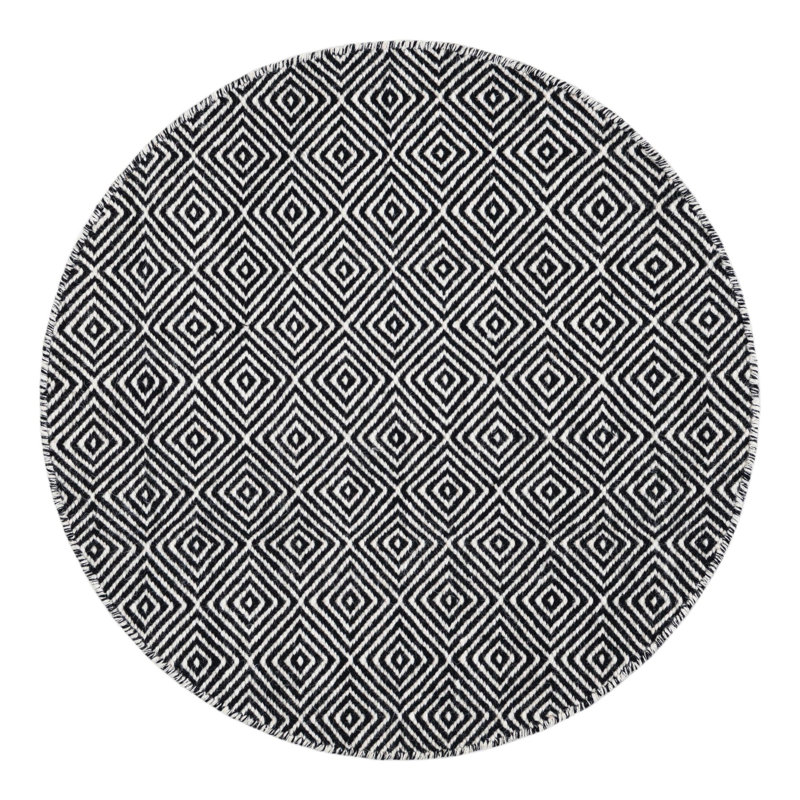 Traetyn Flatweave Wool Indoor Rug, Round 3'1"