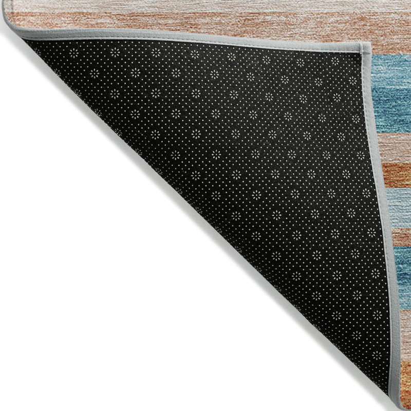 Tapis intérieur lavable rayé 8 pi