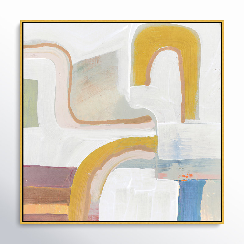 Together Again I by Cartissi - Floater Frame Painting Print on Canvas, 31.5" H x 31.5" W, Espresso