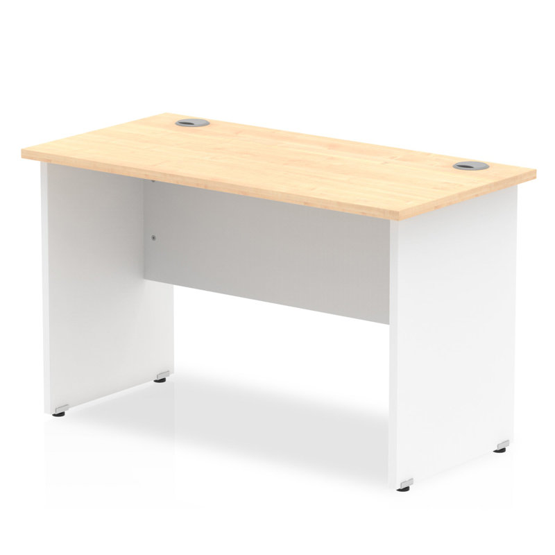 Impulse Computer Desk, 73cm H x 120cm W x 80cm D, White, Maple