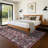 Area Rug 5×7, Washable Vintage Boho Rug, Low-Pile Non-Slip Stain Resistant Carpet for Living Room, Bedroom, Dining Room, Kids Nursery, Red-1237407812