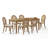 Katia 7pc Dining Table Set For 6 Cane-back Upholstered Chairs-695509278