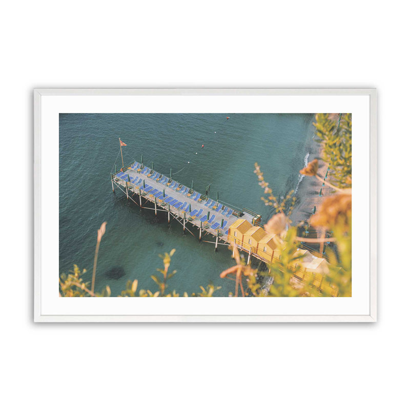 Imprimé sérénité bleu, Cadre simple blanc opaque, H 12 po x l 15 po x P 1,25 po