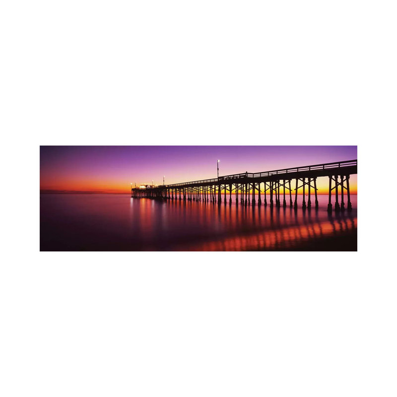 Balboa Pier At Sunset, Newport Beach, Orange County, California, USA - Wrapped Canvas Panoramic Print