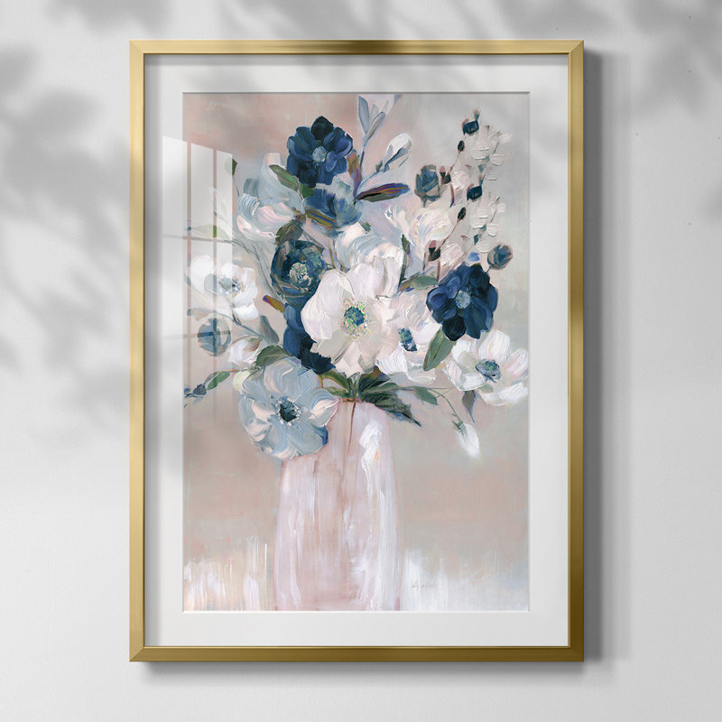 " Couturier II ", White, Gold Framed Paper